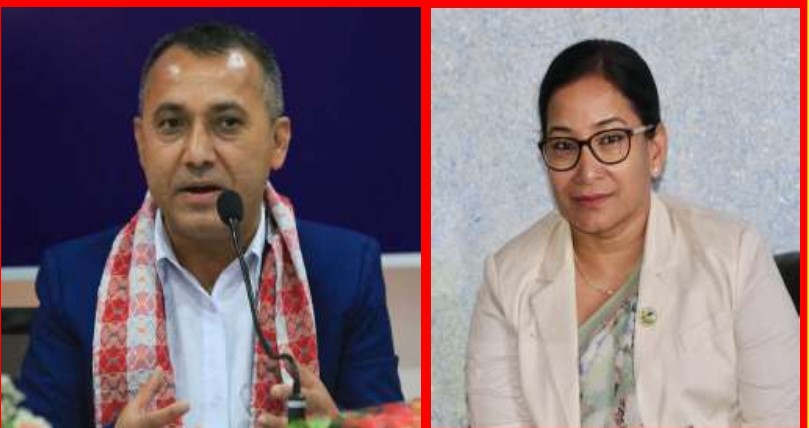 संसदीय चुनाव नलड्ने विश्वप्रकाश शर्मा र मेयर छोडेर संसदीय चुनाव लड्ने रेनु दाहाल ।